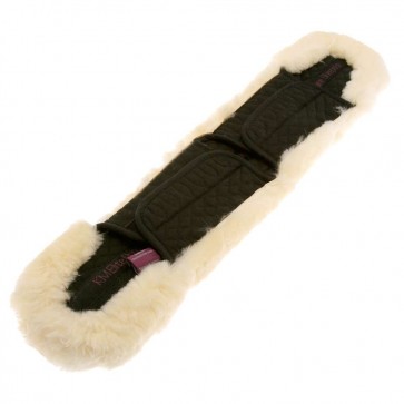 Cotton Girth Sleeve with Velcro Black-Natural