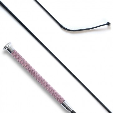 Dressage Whip with Pink Crystal Grip