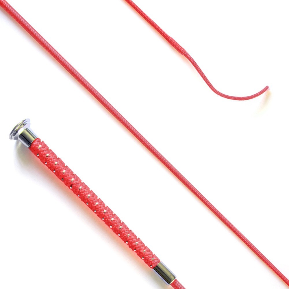 Dressage Whip with Silver Braided Grip Red 110cm